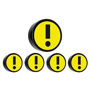 Magnetische Uitroeptekens, set van 5 stuks Ø 35mm